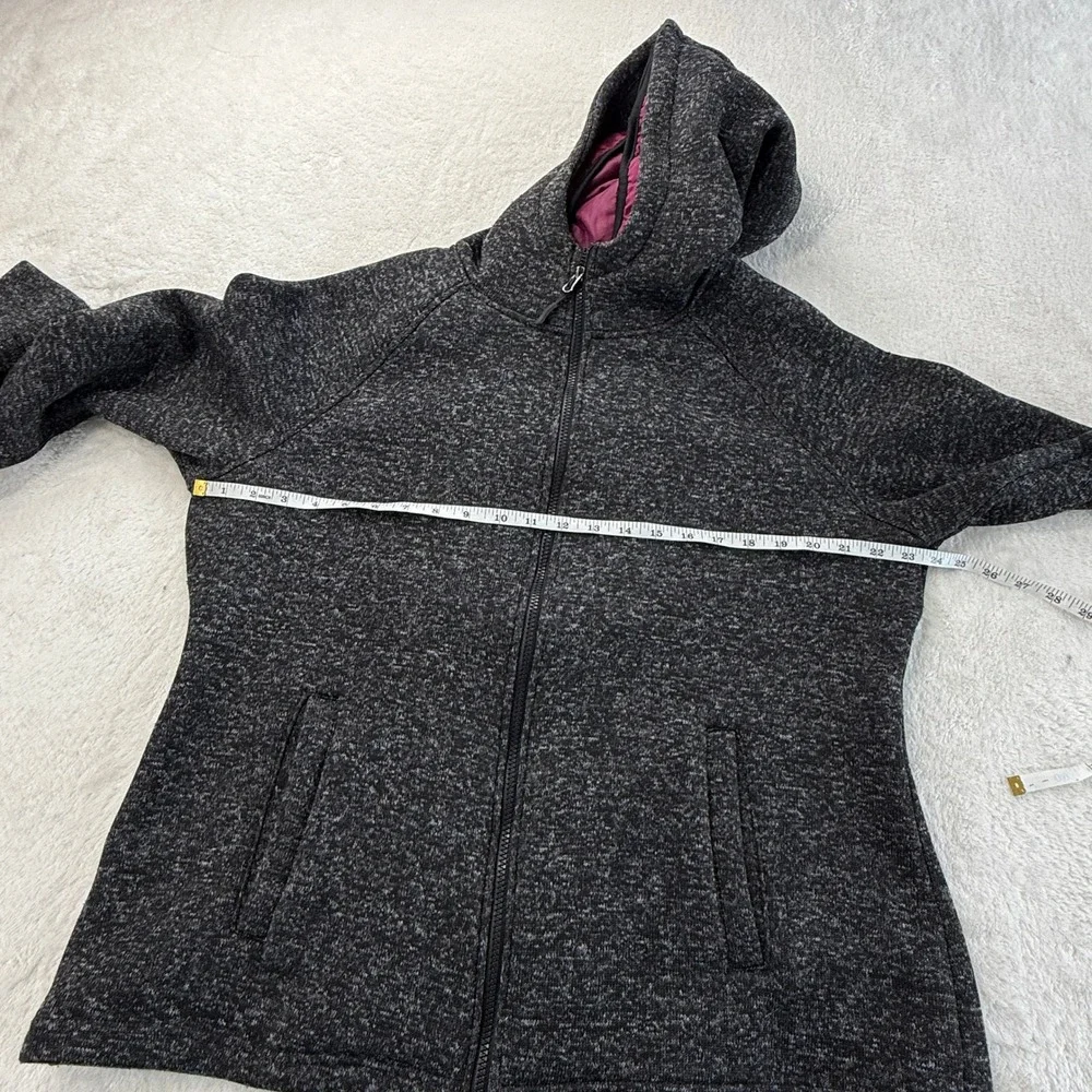 Xersion Full‎ Zip Fleece Hoodie Jacket Womens XL Gray Quilted Lined Gorpcore XL